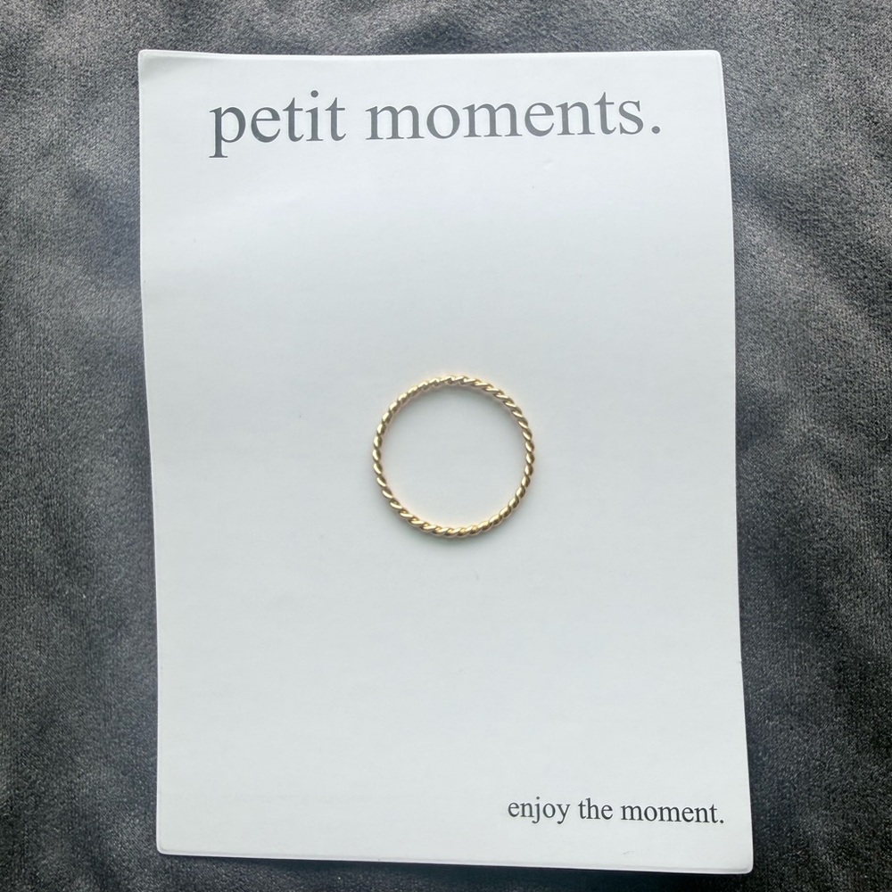 Delicate Twisted Gold Plated Band Ring